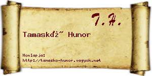 Tamaskó Hunor névjegykártya